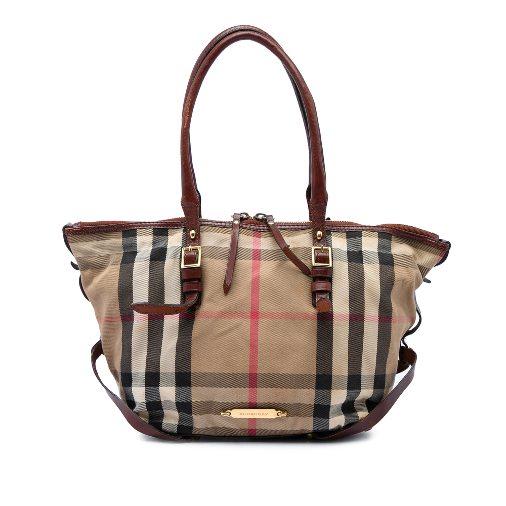 Pre-Loved Burberry Small House Check Canvas Bridle Salisbury Tote